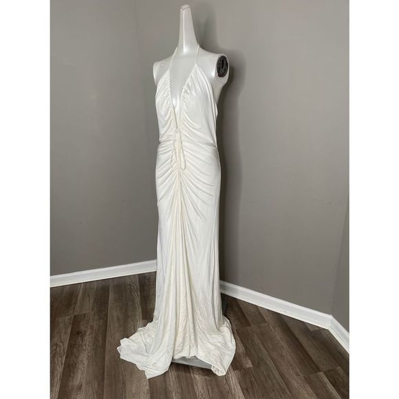 NWT HALSTON GRACE RUCHED JERSEY GOWN - Picture 7 of 10